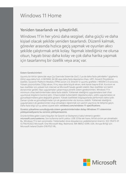 Windows 11 Home Türkçe Kutu - (HAJ-00123) fiyatları