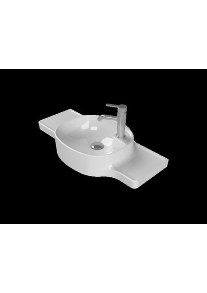 Seramik Turkuaz Cerastyle (Harmony) Mobilya Uyumlu Etajerli Lavabo 80 cm fırsatları