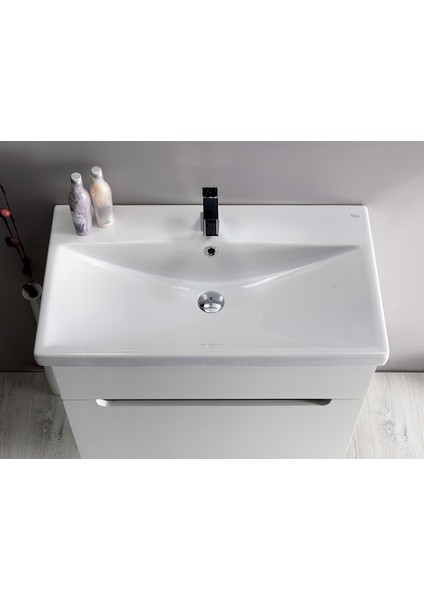 Turkuaz Cerastyle (Elite) Mobilya Uyumlu Etajerli Lavabo 80X45