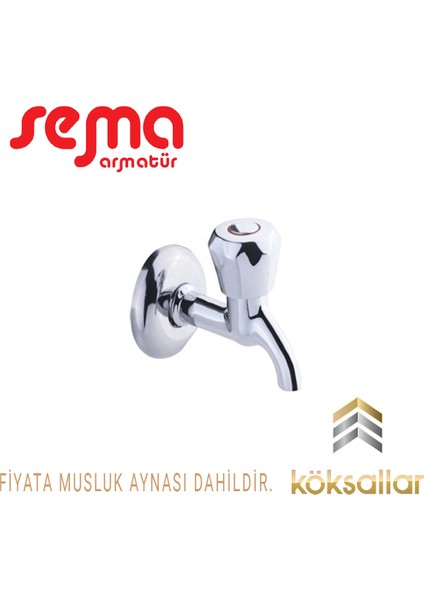Sema Pirinç Kısa Musluk Yerli Ürün Contalı Sistem YIMS-706