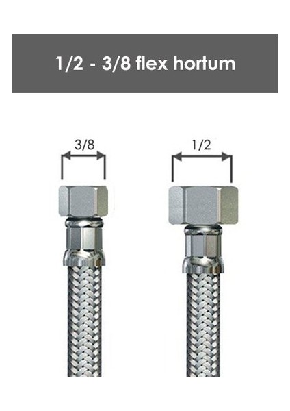 3/8 - 1/2 Flex Bağlantı 100 cm fiyatları