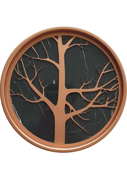 Metal Kasalı Mermer Desenli Duvar Saati ile Daldaki Kuş ve Hayat Ağacı Tablo fırsatları
