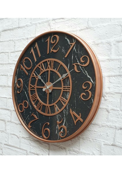 Metal Kasalı Mermer Desenli Duvar Saati ile Daldaki Kuş ve Hayat Ağacı Tablo modelleri