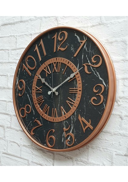 Metal Kasalı Mermer Desenli Duvar Saati ile Daldaki Kuş ve Hayat Ağacı Tablo fiyatları