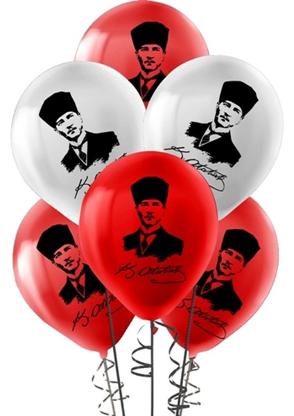 Atatürk Baskılı Lateks Balon 10'lu