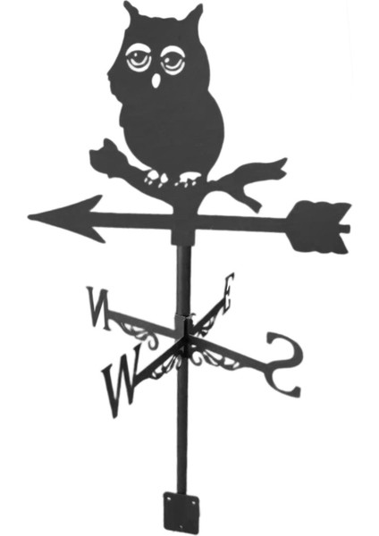 Hayvan Silueti Heykelcik Bahçe Kazanı Weathervane Baykuş ile Tavan Hava Kanadı (Yurt Dışından)