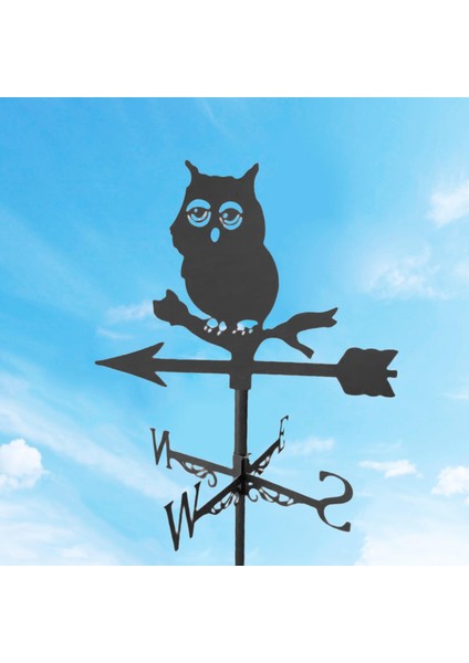 Hayvan Silueti Heykelcik Bahçe Kazanı Weathervane Baykuş ile Tavan Hava Kanadı (Yurt Dışından)