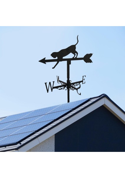Demir Sanat Çatı Hava Vane Dekoratif Rüzgar Yönünü Göstergesi Weathvane Kedi (Yurt Dışından) fırsatları
