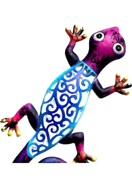 Duvar Asılı Gecko Yapıt Dekoratif Kertenkele Açık Bahçe Dekor Mavi (Yurt Dışından)
