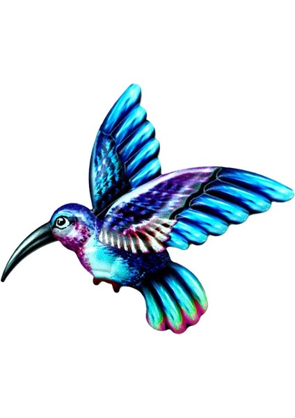 El Işi Metal Hummingbird Duvar Sanatı Dekor Duvar Heykel Bahçe Yard Koyu Mavi Için (Yurt Dışından)
