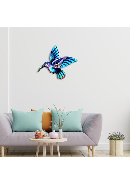 El Işi Metal Hummingbird Duvar Sanatı Dekor Duvar Heykel Bahçe Yard Koyu Mavi Için (Yurt Dışından)