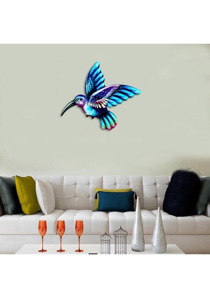 El Işi Metal Hummingbird Duvar Sanatı Dekor Duvar Heykel Bahçe Yard Koyu Mavi Için (Yurt Dışından)