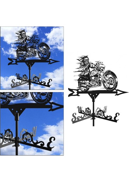 Weathervane 29 "grim Reaper Retro Çiftlik Sahnesi Profesyonel Ölçüm Aracı (Yurt Dışından)