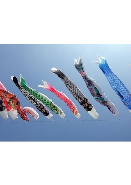 5 Parça Japon Windsock Sazan Bayrağı Koi Nobori Flama Açık Dekor (Yurt Dışından)