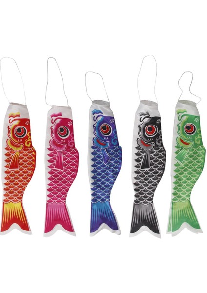 5 Parça Japon Windsock Sazan Bayrağı Koi Nobori Flama Açık Dekor (Yurt Dışından)