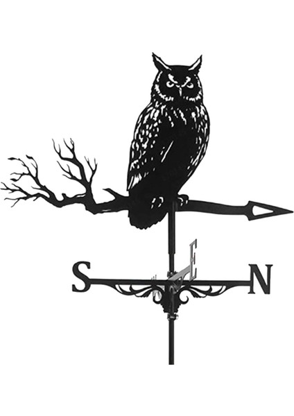 Metal Siyah Baykuş Şekli Weathervane Çatı Montaj Hava Kanadı (Yurt Dışından) fiyatları