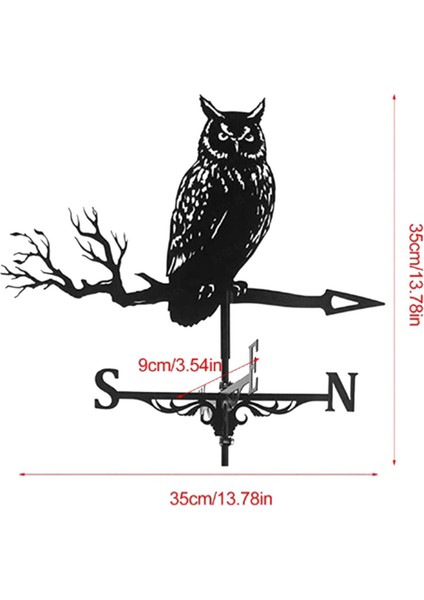 Metal Siyah Baykuş Şekli Weathervane Çatı Montaj Hava Kanadı (Yurt Dışından) modelleri