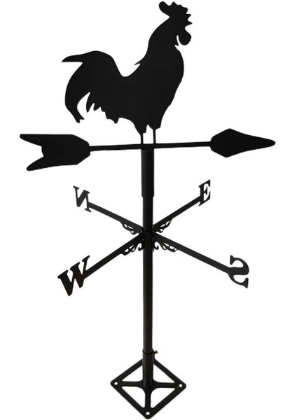 Horoz Weathervane Çit Montaj Rüzgar Yönü Gösterge Ahır Kazık Süsleme (Yurt Dışından)