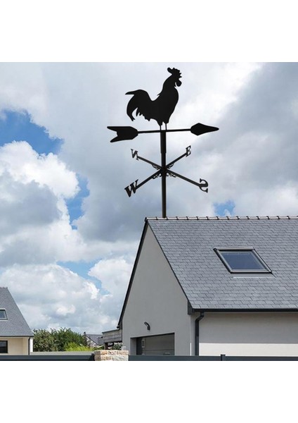 Horoz Weathervane Çit Montaj Rüzgar Yönü Gösterge Ahır Kazık Süsleme (Yurt Dışından)
