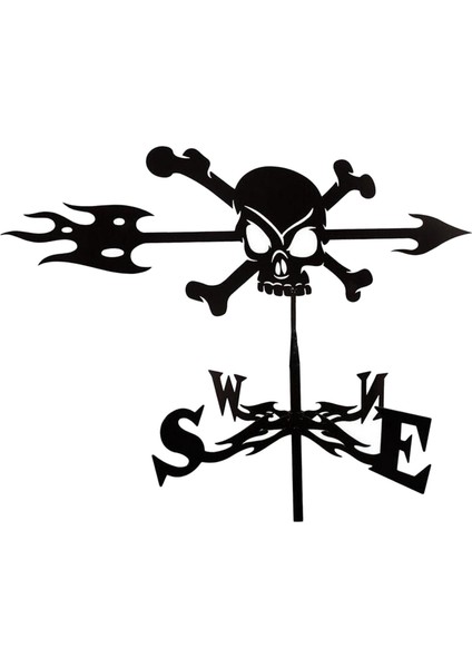 Hava Vane Yard Rüzgar Yönünü Gösterge Braketi Weathervane Dekor Kafatası (Yurt Dışından)