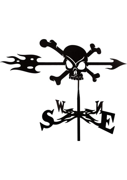 Hava Vane Yard Rüzgar Yönünü Gösterge Braketi Weathervane Dekor Kafatası (Yurt Dışından)