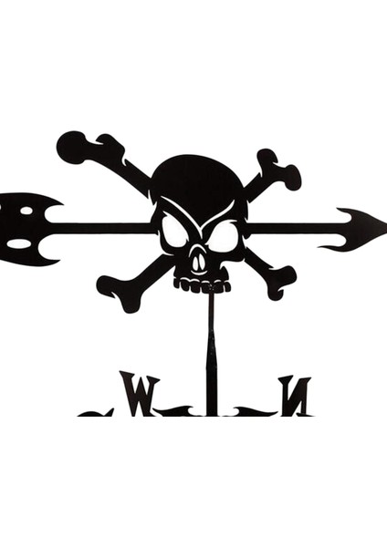 Hava Vane Yard Rüzgar Yönünü Gösterge Braketi Weathervane Dekor Kafatası (Yurt Dışından)