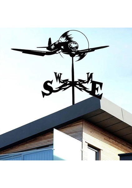 Hava Vane Siyah Bahçe Yard Açık Weathervane Çiftlik Evi Dekor Uçak Için (Yurt Dışından)