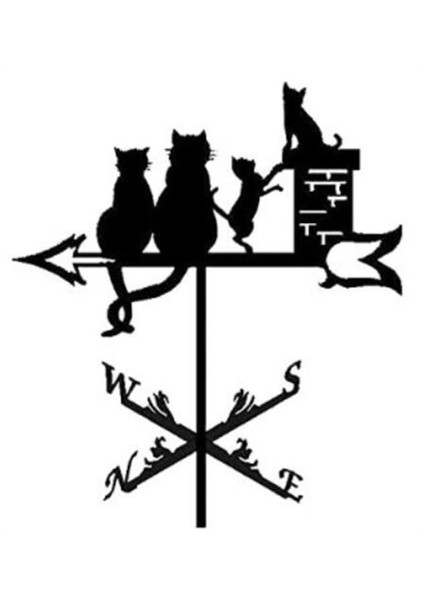 Metal Hava Kanatları Rüzgar Yönü Gösterge Kazık Dekor El Sanatları 55 cm Uzun Boylu Kedi (Yurt Dışından) fiyatları