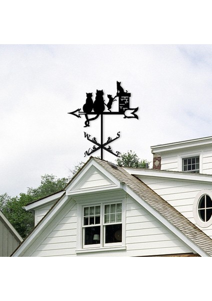 Metal Hava Kanatları Rüzgar Yönü Gösterge Kazık Dekor El Sanatları 55 cm Uzun Boylu Kedi (Yurt Dışından) fırsatları