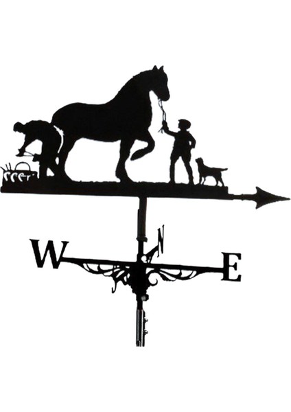 Hava Vane Yard Çatı Açık Metal Weathervane Çiftlik Evi Sahne Atı Için (Yurt Dışından)