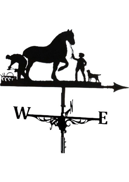 Hava Vane Yard Çatı Açık Metal Weathervane Çiftlik Evi Sahne Atı Için (Yurt Dışından)