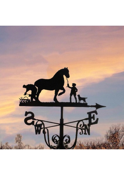 Hava Vane Yard Çatı Açık Metal Weathervane Çiftlik Evi Sahne Atı Için (Yurt Dışından)