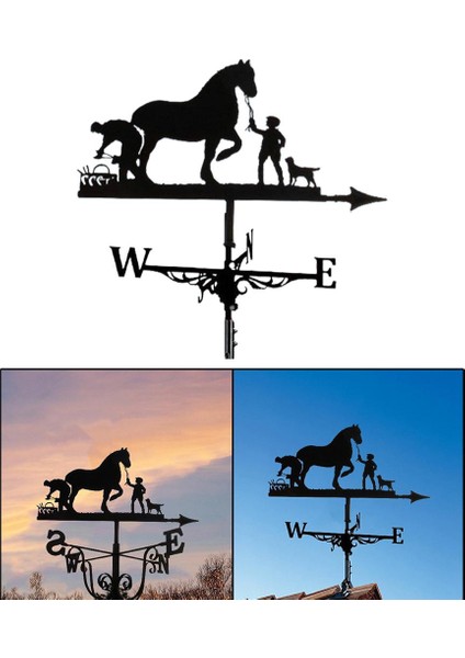 Hava Vane Yard Çatı Açık Metal Weathervane Çiftlik Evi Sahne Atı Için (Yurt Dışından)