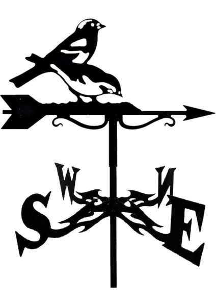 Çatı Dağı Weathervane Bahçe Weathervane Rüzgar Yönünü Gösterge Kuşlar (Yurt Dışından)