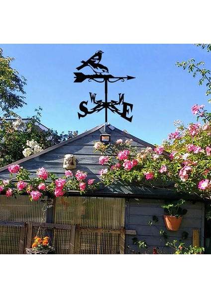 Çatı Dağı Weathervane Bahçe Weathervane Rüzgar Yönünü Gösterge Kuşlar (Yurt Dışından)