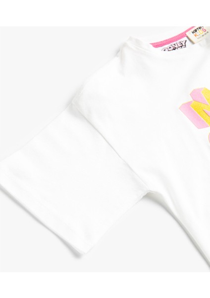Tweety Baskılı Crop Tişört Lisanslı Kısa Kollu Pamuklu