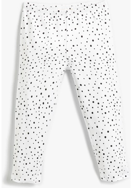 Puantiye Desenli Tayt Pamuklu