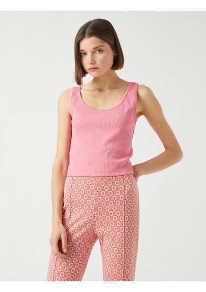 2YAL38070IK Yuvarlak Yaka NormalKalıp Pembe Kadın Atlet modelleri