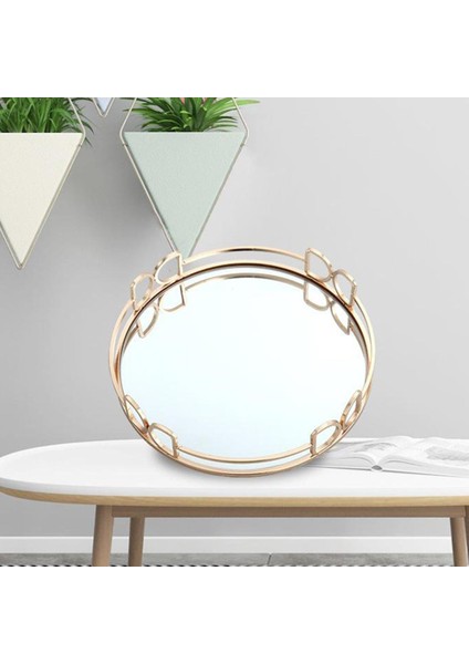 Dekoratif Ayna Plakası Kozmetik Depolama Tepsi Depolama Tepsi Ev Dekorasyonu 300MM (Yurt Dışından)