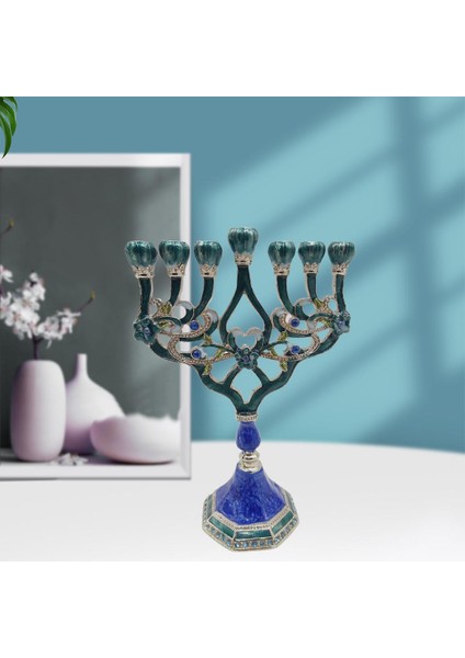 Menorah Mumluk Hanuka Yıldız Candelabra Partisi Yemek Masası Dekor D (Yurt Dışından)