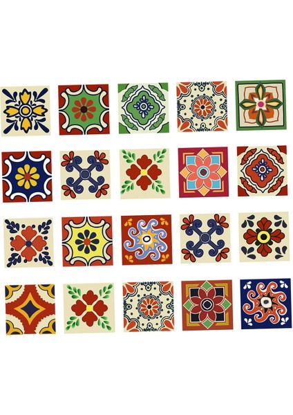 20 Adet Mozaik Duvar Fayans Çıkartmalar Mutfak Banyo Karo Çıkartmaları C 10X10 cm (Yurt Dışından)