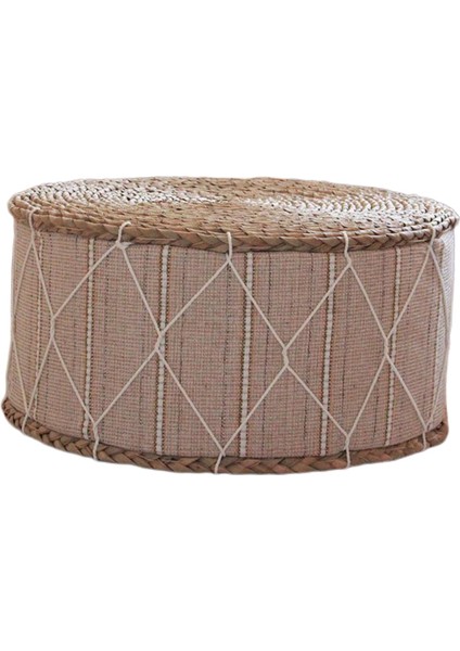 30cm Örgü Desen Yer Minderi - Krem (Yurt Dışından)