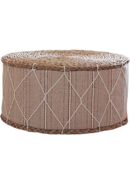 30cm Örgü Desen Yer Minderi - Krem (Yurt Dışından)