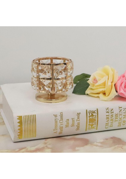 Diamante Tealight Mumluklar Kristal Şamdanlar Tepsi Düğün Ev Için 8x7.5 cm (Yurt Dışından)