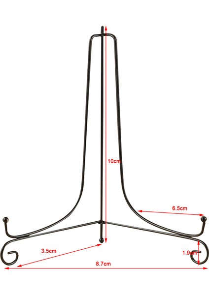 Demir Tel Ekran Standı Raf Plaka Standı Çanak Ekran Şövale Siyah 4 Inç (Yurt Dışından)