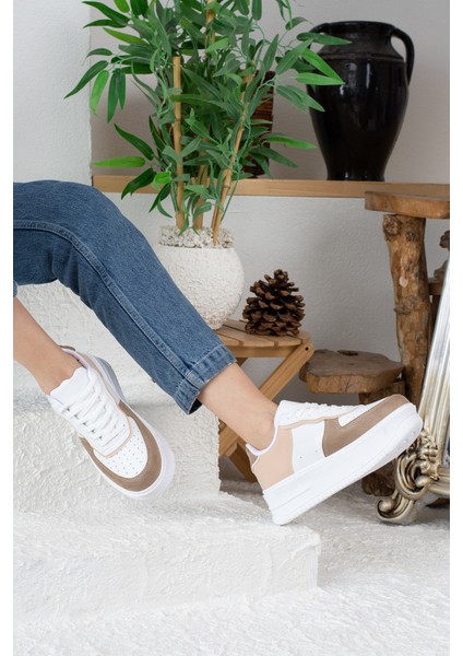 Imershoes Günlük Kadın Sneaker Bağcıklı Hafif Kalın Yüksek Tabanlı Yürüyüş Nefes Alan Spor Ayakkabı 451