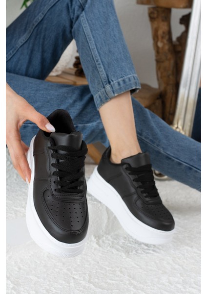 Imershoes Günlük Kadın Sneaker Bağcıklı Hafif Kalın Yüksek Tabanlı Yürüyüş Nefes Alan Spor Ayakkabı 451