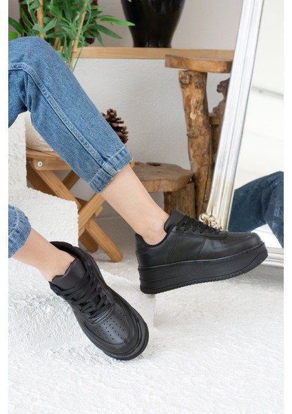 Imershoes Günlük Kadın Sneaker Bağcıklı Hafif Kalın Yüksek Tabanlı Yürüyüş Nefes Alan Spor Ayakkabı 451