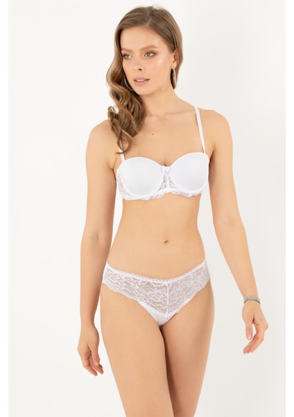 Dolgusuz Içi Boş Dantel Detaylı Straplez Sütyen Takım fiyatları