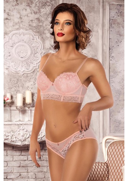 Doremi Push-Up Dolgulu Geniş Kanatlı Dantelli Sütyen Takım
